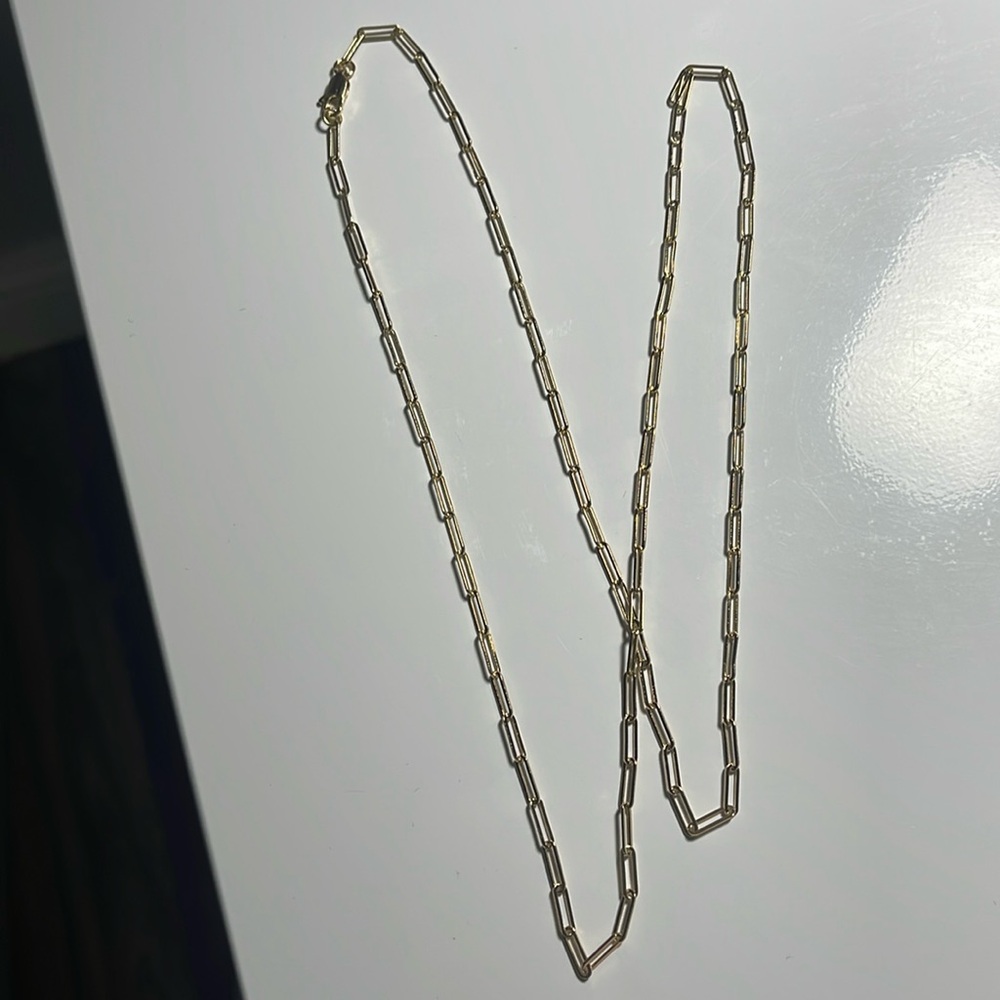30 Inch Ultra Thin, Triple Plated, Gold Paperclip Necklace